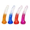 Dildo bicolor adherible con acabado "cristal"