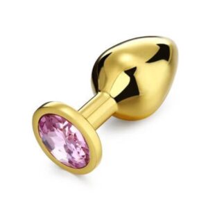 Plug metálico dorado con gema