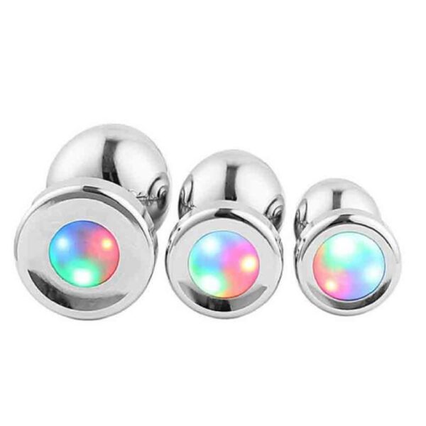 Plug de metal con luz neón