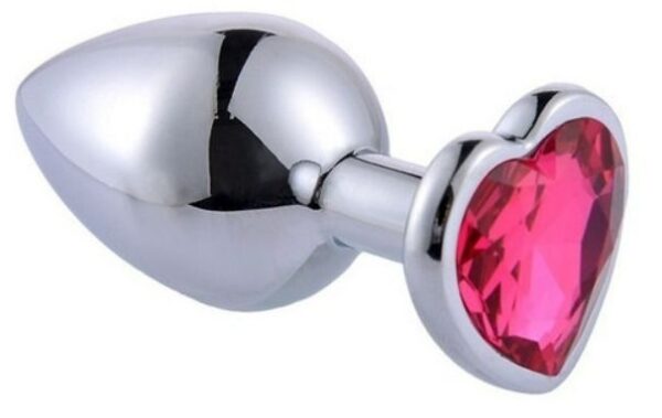 Plug de metal forma gema de corazón