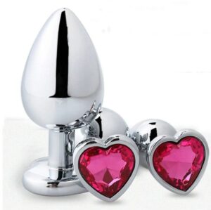 Plug de metal forma gema de corazón
