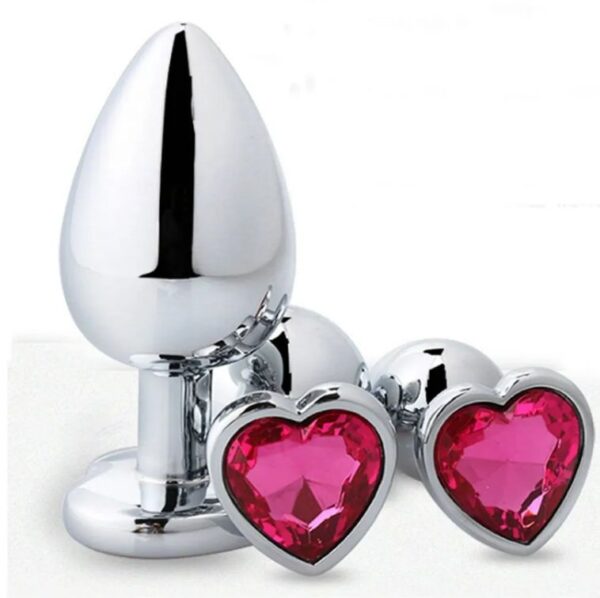 Plug de metal forma gema de corazón