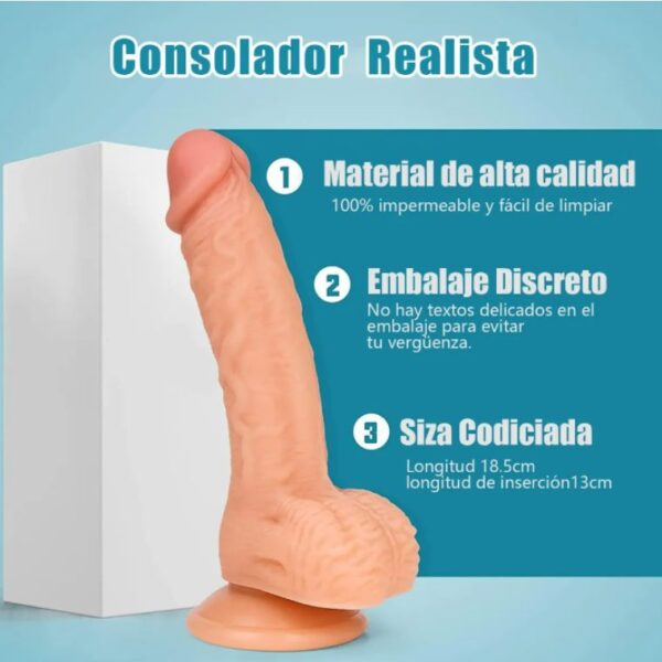 Dildo extra suave macizo tipo real